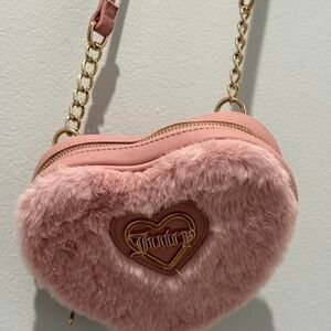 Juicy Couture Pink Furry Heart Purse
